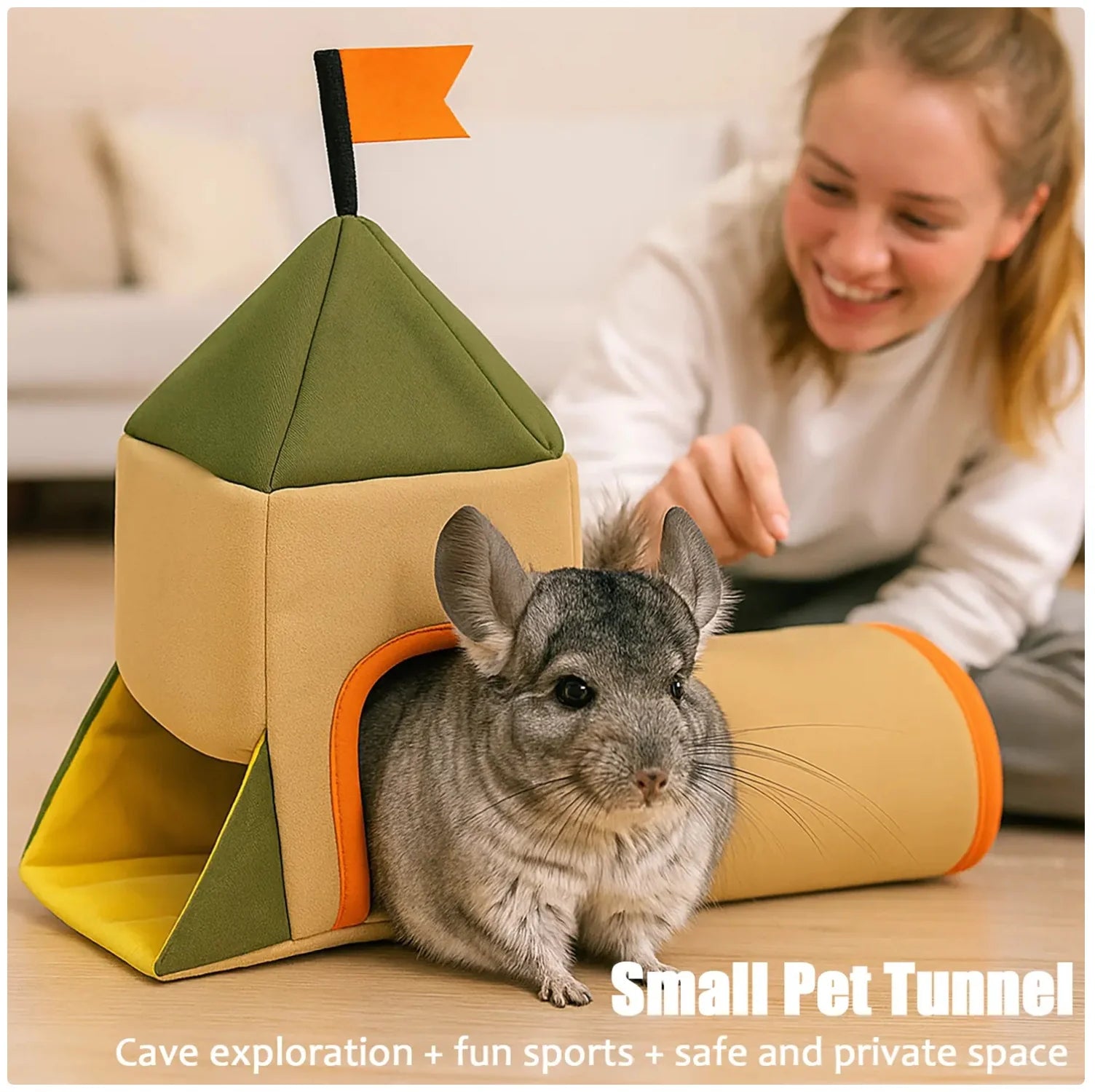 Tunnel a castello per animali – Ideale per porcellini d’India e piccoli roditori